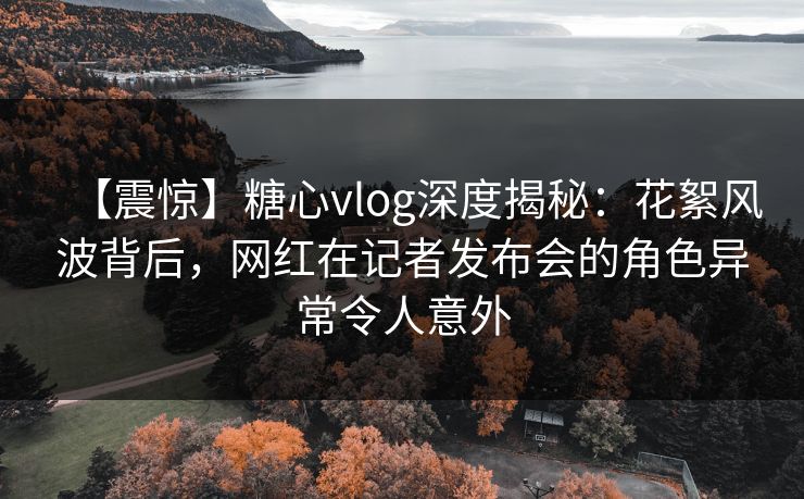 【震惊】糖心vlog深度揭秘：花絮风波背后，网红在记者发布会的角色异常令人意外